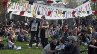 "Olympics is not only about muscles", says the banner.