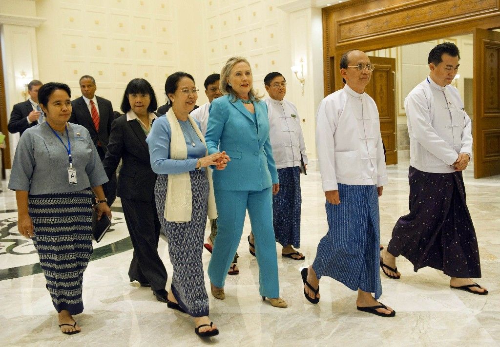 Barma - Návštěva ministryně zahraničí USA Hillary Clintonové
