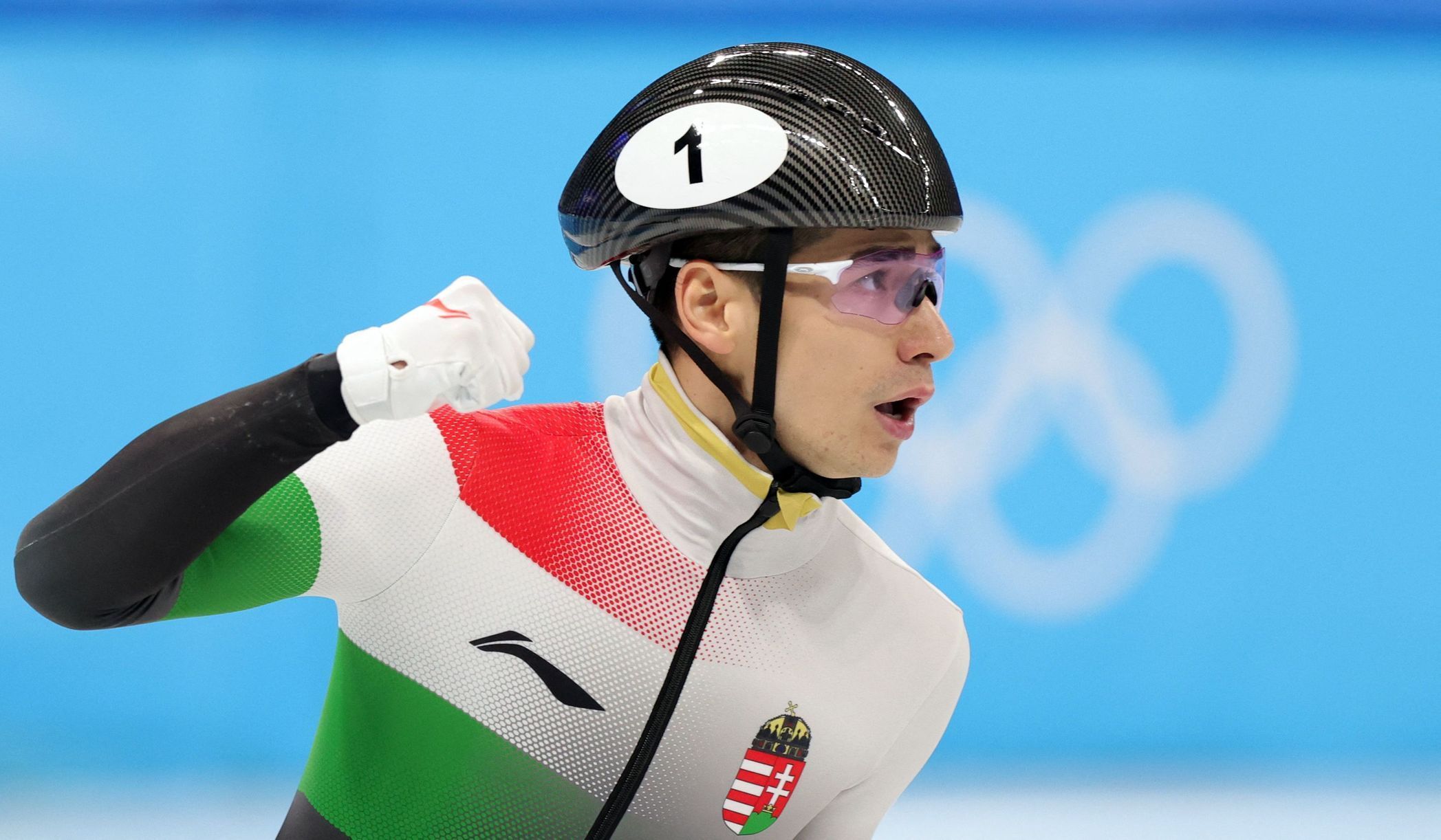 Shaoang Liu reprezentující Maďarsko na ZOH 2022.