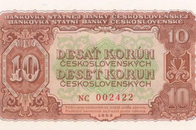 Státovky a bankovky vydané při peněžní reformě v roce 1953