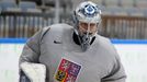 Trénink repre v O2 Areně: Ondřej Pavelec