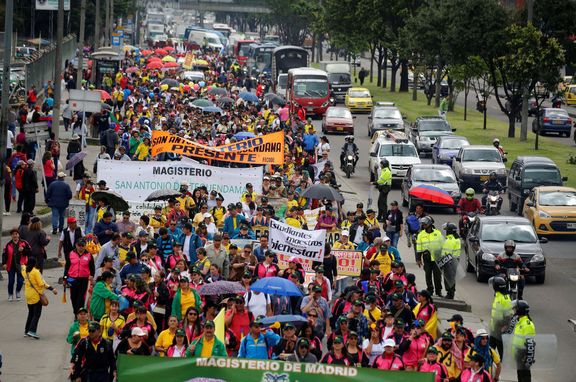 Učitelé v Kolumbii stávkují.