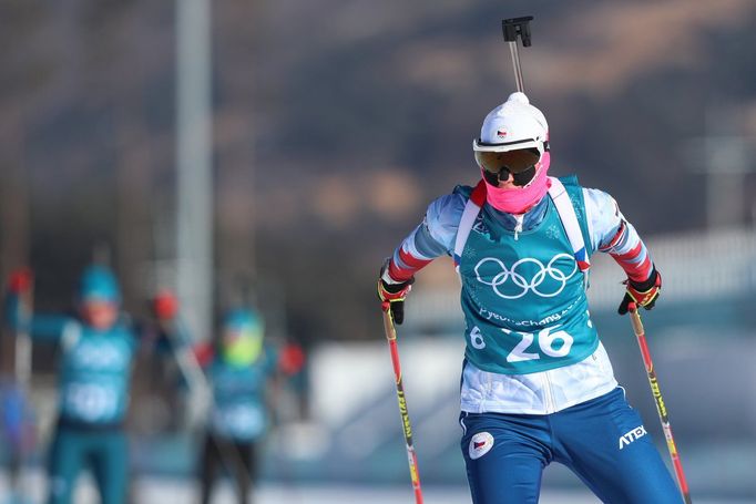 Trénink českých biatlonistů na olympiádě v Pchjongčchangu (Veronika Zvařičová