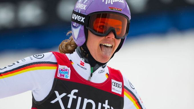 Viktoria Rebensburgová, vítězka obřího slalomu v Killingtonu 2017