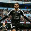Riyad Mahríz z Leicesteru slaví druhý gól v síti Manchesteru City