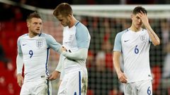 Anglie vs. Španělsko: Jamie Vardy, Eric Dier a John Stones