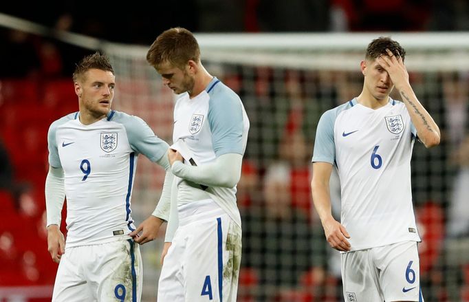 Anglie vs. Španělsko: Jamie Vardy, Eric Dier a John Stones