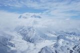 Aljaška, nejvyšší hora Severní Ameriky Denali (6190 m) s ledovcem Traleika
