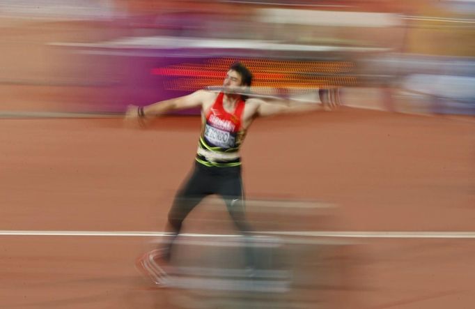 Německý oštěpař Matthias de Zordo během olympijské kvalifikace v hodu oštěpem.