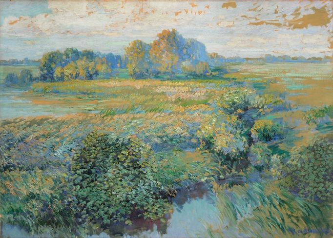 Václav Radimský: Krajina v Polabí, kolem 1925.