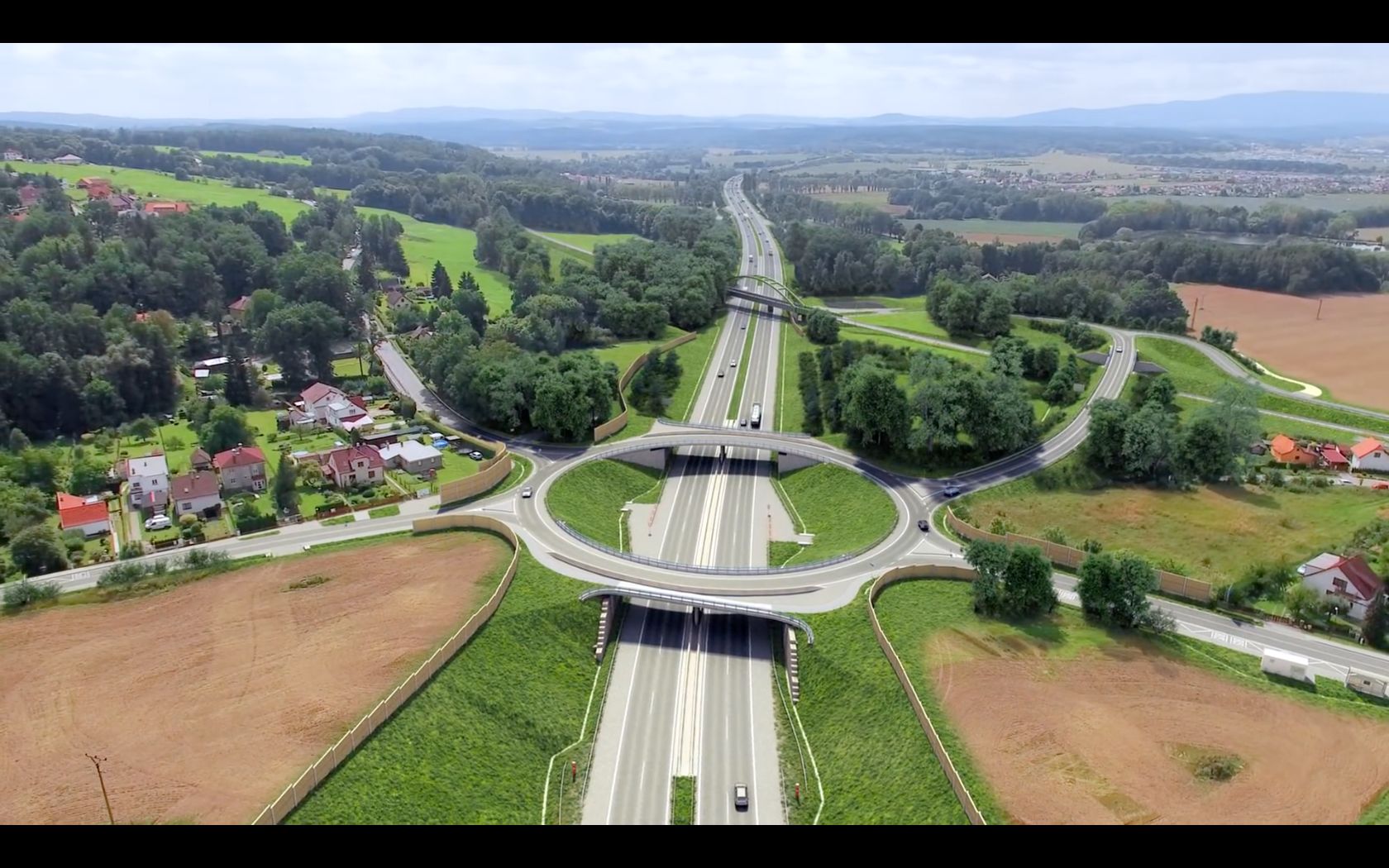 Vizualizace dálnice D3 v úseku Úsiné – Hodějovice – Třebonín