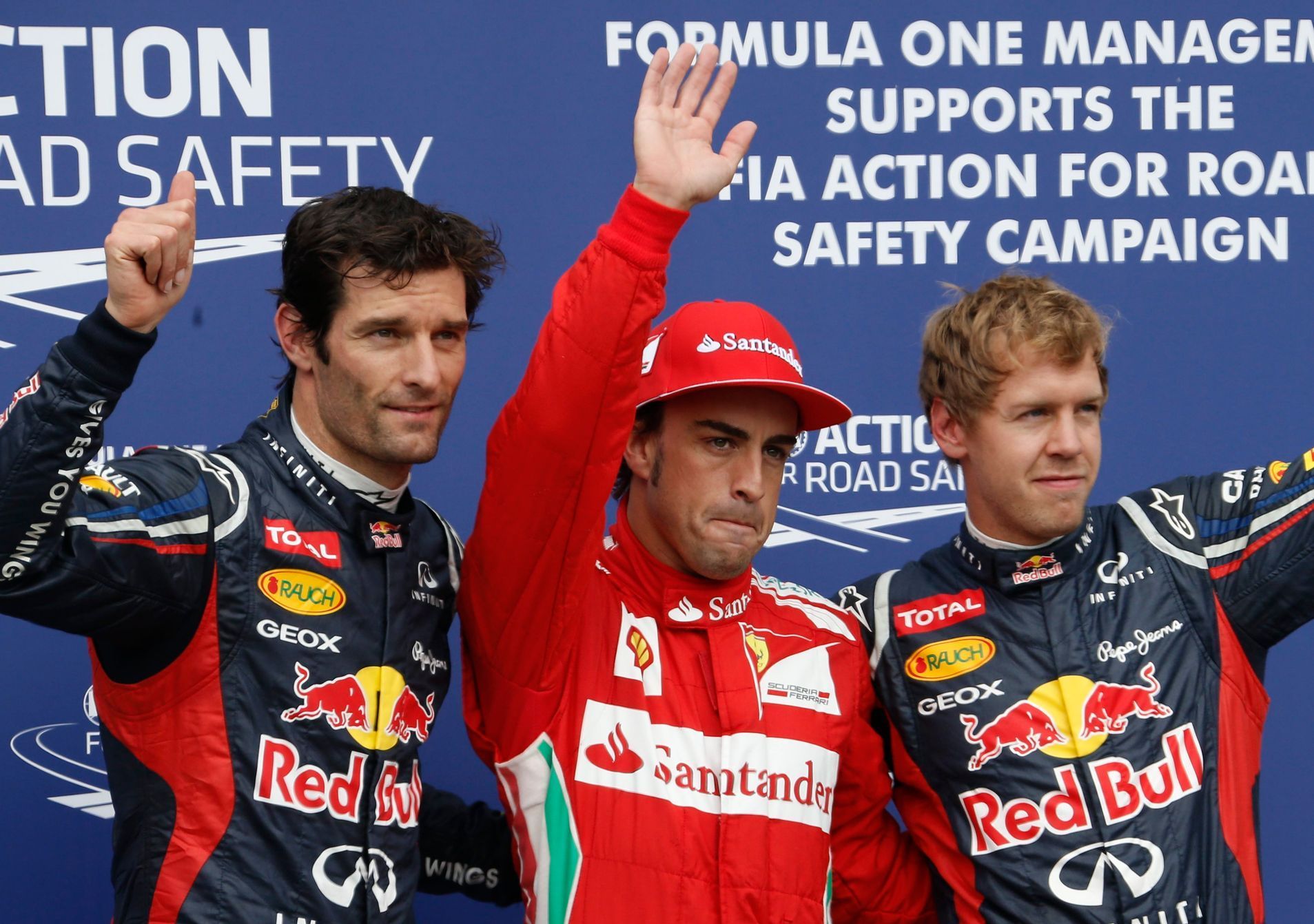 Kvalifikace na VC Německa: Mark Webber, Fernando Alonso, Sebastian Vettel