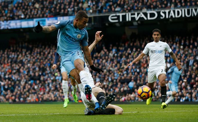 Gabriel Jesus v zápase proti Swansea