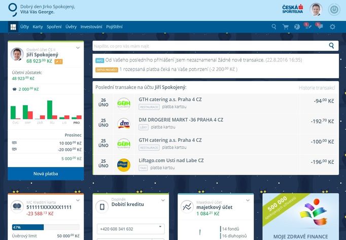 George - internetové bankovnictví České spořitelny