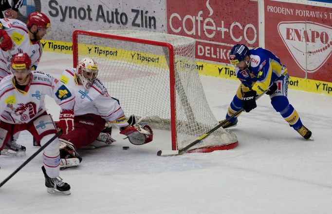 Hokej, Zlín - Třinec: Petr Leška, gól na 2:1