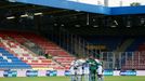 Soccer Football - Europa League - Third qualifying round - Viktoria Plzen v SonderjyskE - Doosan Arena, Plzen, Czech Republic - September 24, 2020  SonderjyskE team huddl