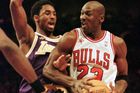 FILE PHOTO: Bulls Jordan And Lakers Bryant in NBA All Star Game in New York
