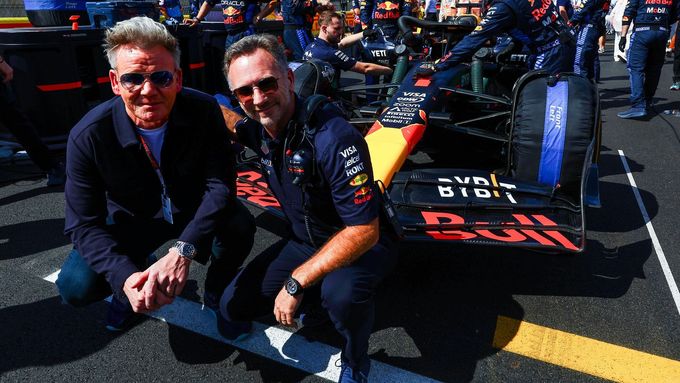 Gordon Ramsay a šéf týmu F1 Red Bull Christian Horner