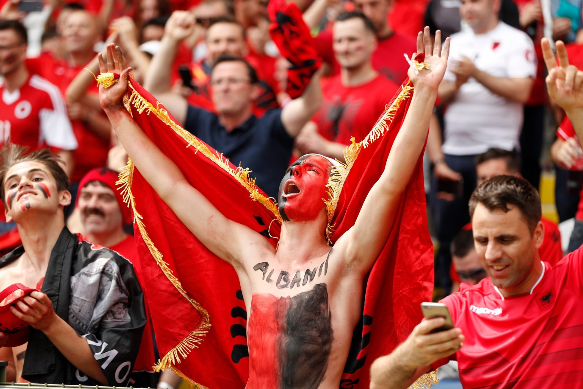 Euro 2016, Švýcarsko-Albánie: fanoušci Albánie