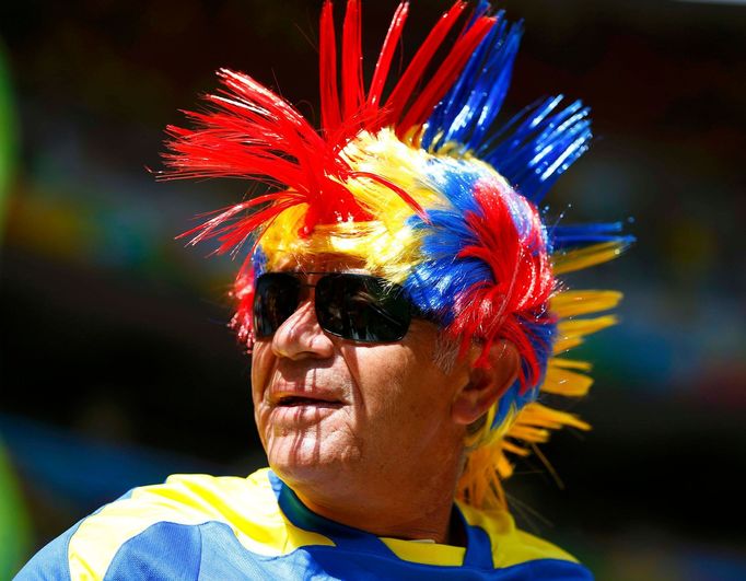 A fan of Ecuador looks on before the start of their 2014 World Cup Group E soccer match against Switzerland at the Brasilia national stadium in Brasilia June 15, 2014. RE