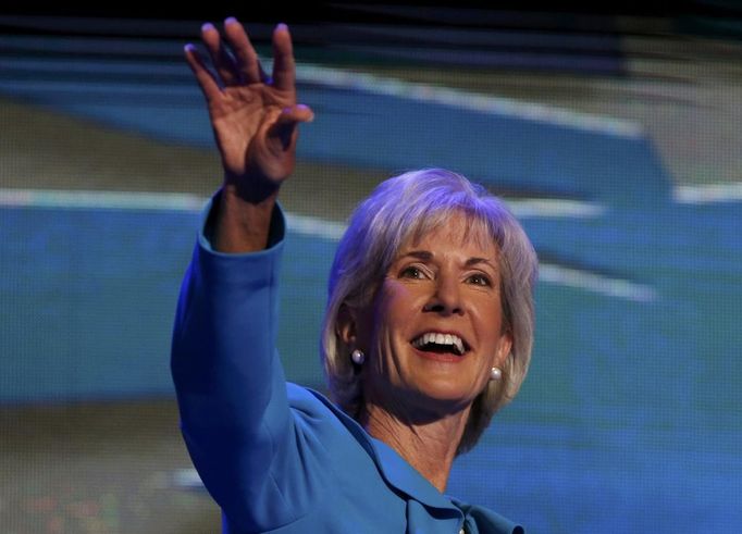 U.S. Secretary of Health and Human Services Kathleen Sebelius addresses the first session of the Democratic National Convention in Charlotte, North Carolina September 4, 2012. REUTERS/Eric Thayer (UNITED STATES - Tags: POLITICS ELECTIONS)