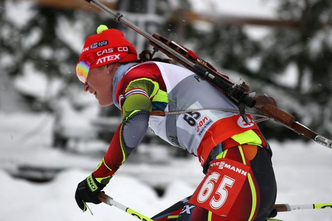 Veronika Vítková si ve sprintu doběhla pro stříbro (Hochfilzen 2013)