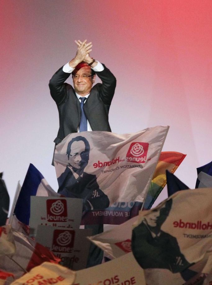 Hollande, Socialist Party candidate for the 2012 French presidential election, campaigns in Besancon