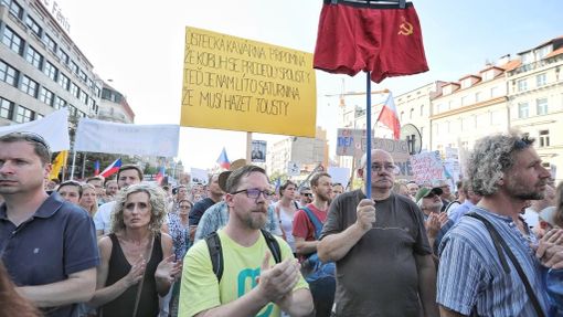 Z demonstrace na Václavském náměstí, 4. 6. 2019.