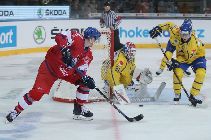 Dominik Kubalík v zápase Karjala Cupu Česko - Švédsko.