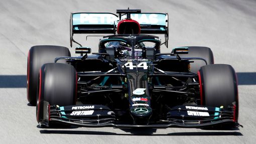 Lewis Hamilton v Mercedesu ve Velké ceně Španělska 2020