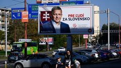 volební billboard, Smer-SD, Robert Fico, heslo, slogan Pre ľudí za Slovensko