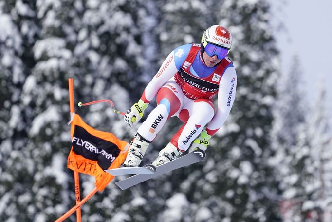 Beat Feuz na Světovém poháru v Kvitfjellu.