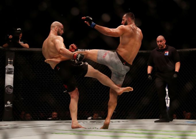 Mixed Martial Arts - Ultimate Fighting Championship - UFC - Volkan Oezdemir v Dominick Reyes - O2 Arena, London, Britain - March 16, 2019   Volkan Oezdemir in action agai