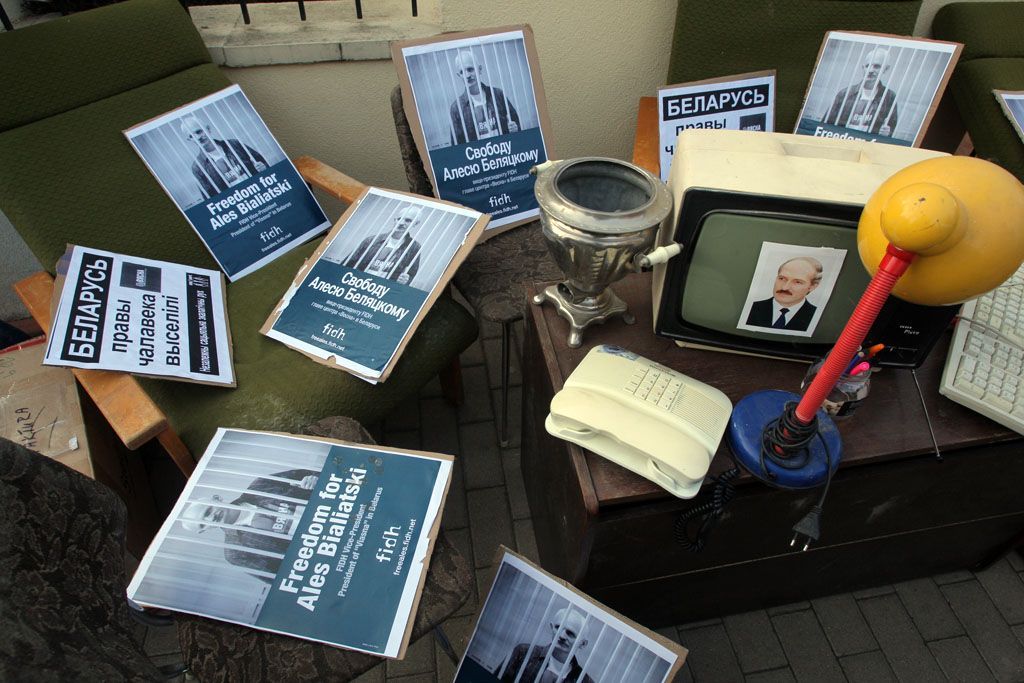 Protest před Běloruskou ambasádou.