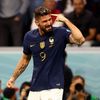 Olivier Giroud slaví gól ve čtvrtfinále MS 2022 Anglie - Francie