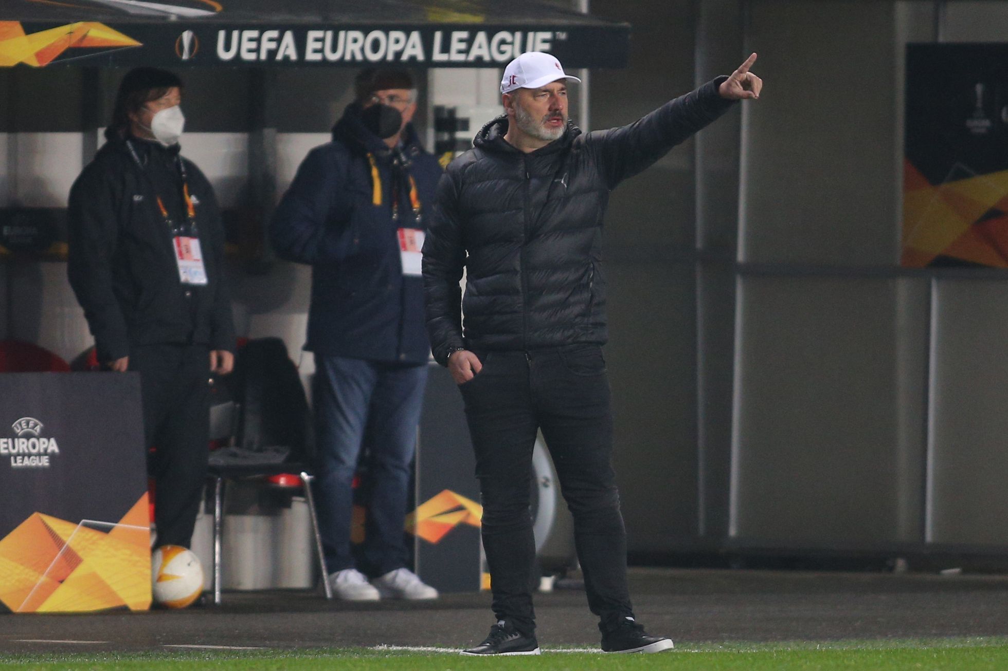 Jindřich Trpišovský v odvetě čtvrtfinále Evropské ligy Slavia - Arsenal