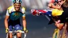 Alberto Contador při sedmé etapě Tour de France.