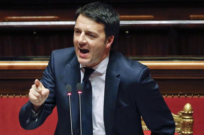 Matteo Renzi v Senátu.