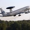 A NATO AWACS aircraft takes-off for training mission from the AWACS air base in Geilenkirchen near the German-Dutch border