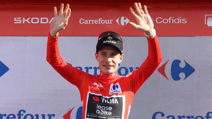 Jonas Vingegaard po vítězství v sobotní předposlední etapě Vuelty