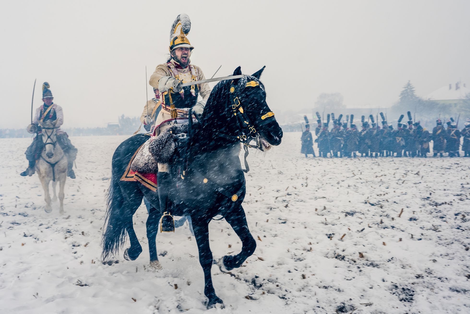 Napoleon, Slavkov, bitva rekonstrukce, 2023, voják, vojáci, Magazín