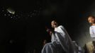 A Buddhist nun speaks at the Sathira Dammasathan Buddhist meditation centre in Bangkok