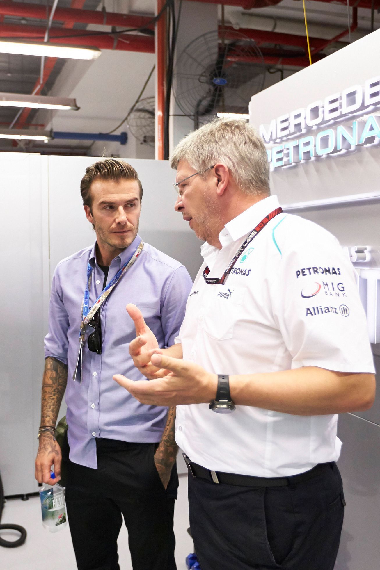 Formule 1, VC Singapuru 2013: David Beckham a Ross Brawn