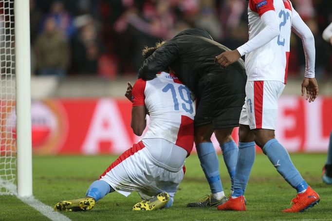 Slávisté slaví postup v odvetě osmifinále Evropské ligy Slavia Praha - FC Sevilla