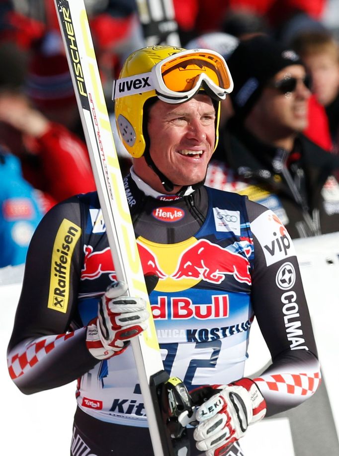 Tréninky na sjezd v Kitzbühelu (Hahnenkamm, 2013) - Ivica Kostelič