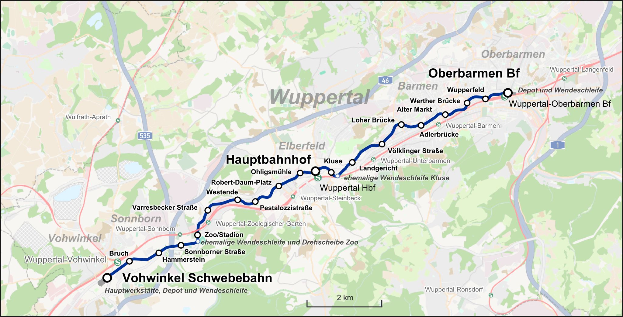 Mapa Wuppertal