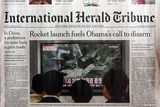 "Odpálení rakety popohnalo Obamovu výzvu k odzbrojení" (International Herald Tribune, 6.4.2009)