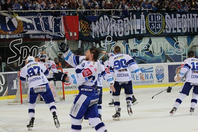 Čtvrté finále extraligy Kometa Brno vs. Liberec, oslavy