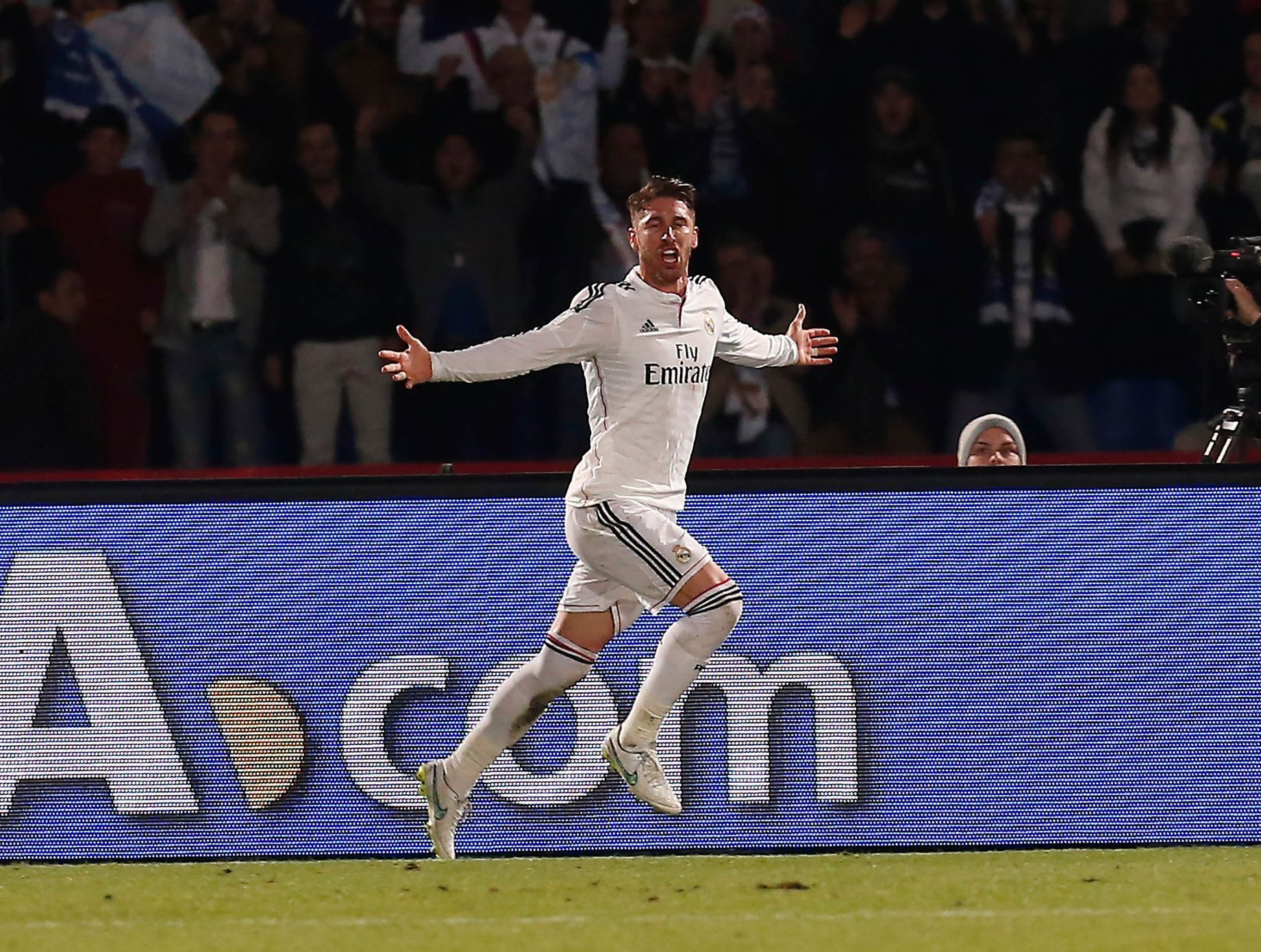 Real Madrid's Ramos celebrates his goal during their Club World Cup final soccer match against San Lorenzo at the Marrakech stadium