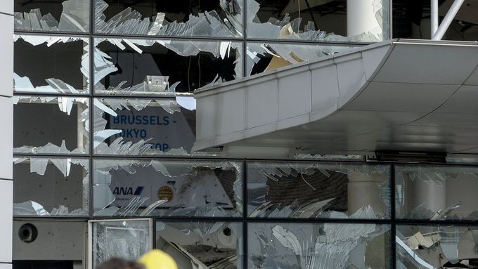 Letiště Zaventem po teroristickém útoku.